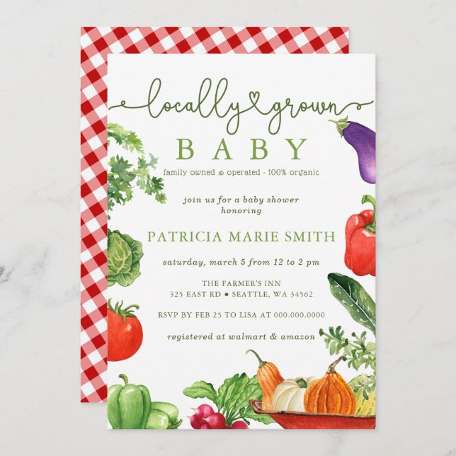 Convites Chá de fraldas De Mercado Para Criadores De Bebês  (Frente/Verso)