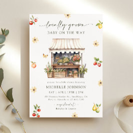 Convites Chá de fraldas De Mercado Russo De Agricultores Cu