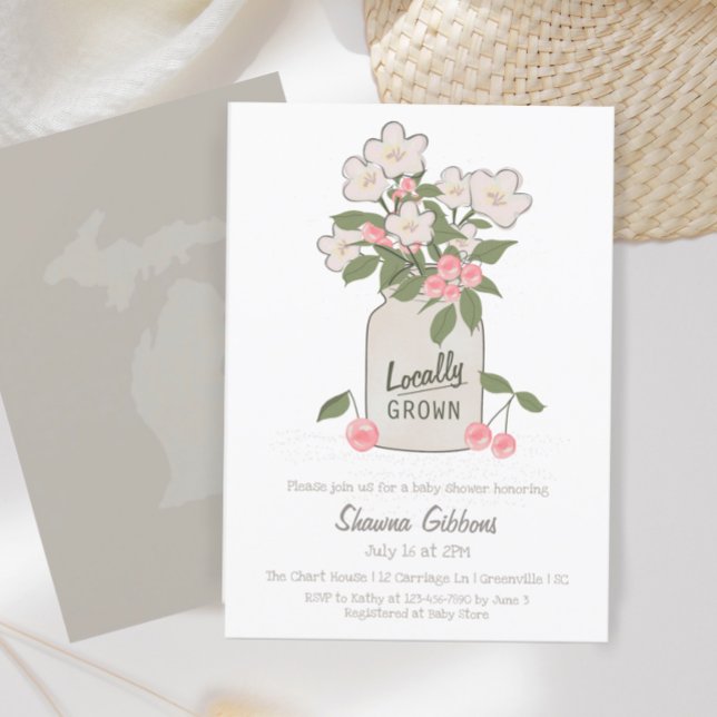 Convites Chá de fraldas de Michigan localmente cultivado (Criador carregado)