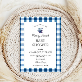 Convites Chá de fraldas de mirtilo Coquette Berry Sweet