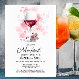 Convites Chá de fraldas de Mocktails de Vinho Vermelho
