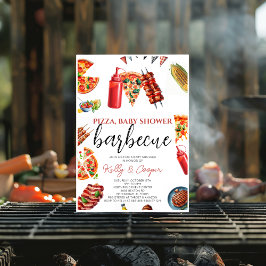 Convites chá de fraldas de molho de churrasco de pizza