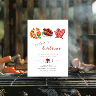 Convites chá de fraldas de molho de churrasco de pizza