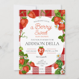 Convites Chá de fraldas de morango Berry Baby