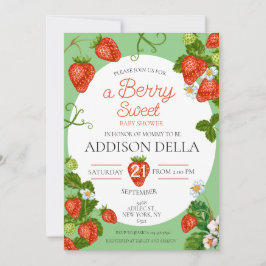 Convites Chá de fraldas de morango Berry Baby