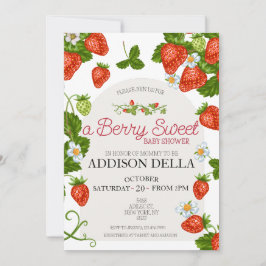 Convites Chá de fraldas de morango | Berry Sweet