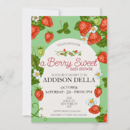 Convites Chá de fraldas de morango | Berry Sweet
