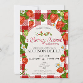 Convites Chá de fraldas de morango | Berry Sweet