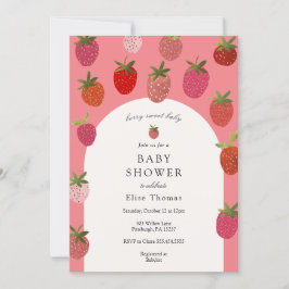 Convites Chá de fraldas de morango Berry Sweet