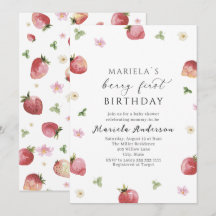 Chá de fraldas de Morango de Aquarela Elegante