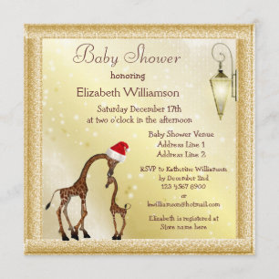 Convites Chá de fraldas de Natal da Chic Mom & Baby Giraff