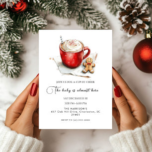 Convites Chá de fraldas de Natal de Chocolate Quente Cheer