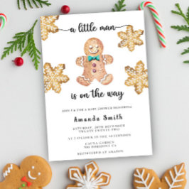 Convites Chá de fraldas de Natal do Homem Pequeno Gingerpão