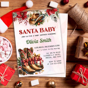 Convites Chá de fraldas de Natal do West Cowboy
