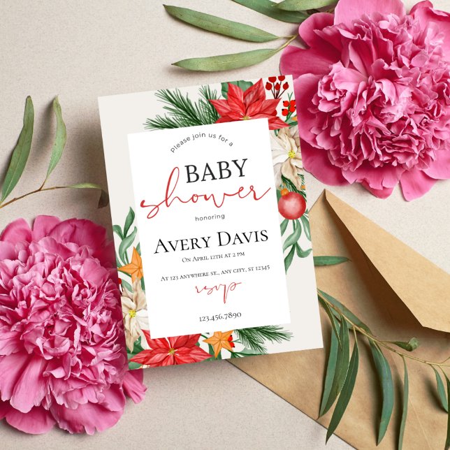 Convites Chá de fraldas de Natal Festivo (Criador carregado)