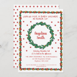 Convites Chá de fraldas de Natal & Garland