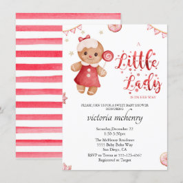 Convites Chá de fraldas de Natal para Lady Gingerbird