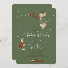 Convites Chá de fraldas de natal Rabbit Peter