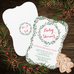 Convites Chá de fraldas de Natal Vintage Wreath Berries<br><div class="desc">Morangos e frutos vermelhos e verdes,  com ramos vermelhos e verdes em cima e em baixo sobre um fundo branco para o seu Chá de fraldas de Natal. Clique em "personalizar" para modificar cores,  estilos e/ou tamanhos de texto. Design por Holiday Hearts Design (direitos reservados).</div>