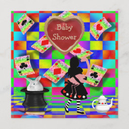 Convites Chá de fraldas de néon do coração da galdéria do