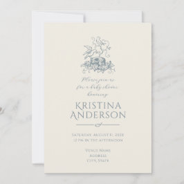 Convites Chá de fraldas de Nest de Código QR Aestético Vint