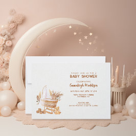 Convites Chá de fraldas de Nursery Boho Bassinet
