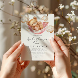 Convites Chá de fraldas de nuvem de sono minimalista