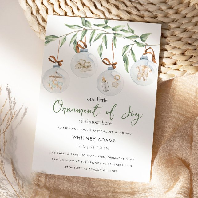 Convites Chá de fraldas de ornamentos para Inverno de Aquar (Criador carregado)