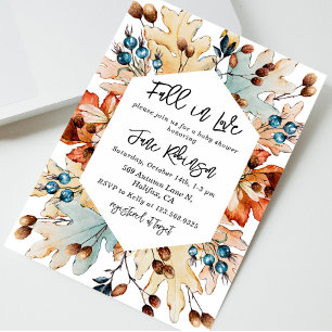 Convites Chá de fraldas de outono em Love Foliage Berries