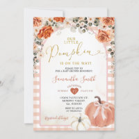 Chá de fraldas de outono Floral Pumpkin de Orange