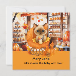 Convites Chá de fraldas de outono para gatinhos