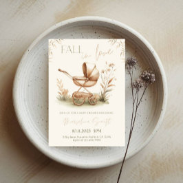 Convites Chá de fraldas de outono - Tema de Folgas do outon