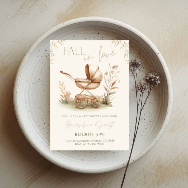 Convites Chá de fraldas de outono - Tema de Folgas do outon (Criador carregado)