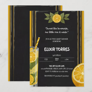 Convites Chá de fraldas De Pão De Chalkboard Com Limonada D