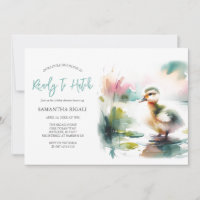Chá de fraldas de Pato de Aquarela de Menino Bonit