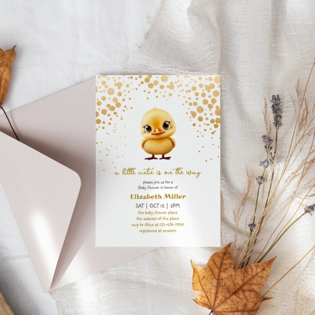 Convites Chá de fraldas de Pato Neutro do Gênero (Criador carregado)