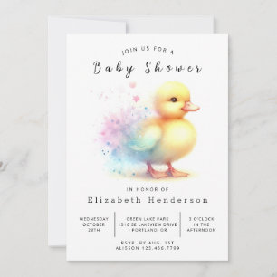 Convites Chá de fraldas de Pato Personalizado