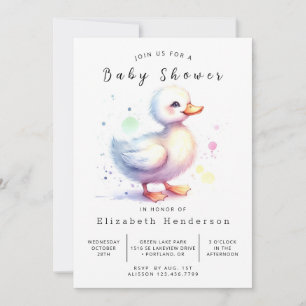 Convites Chá de fraldas de Pato Personalizado Bohemiano