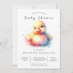 Convites Chá de fraldas de Pato Personalizado Clássico