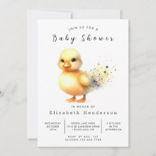 Convites Chá de fraldas de Pato Personalizado de Pastel