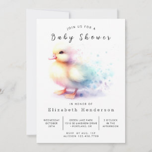Convites Chá de fraldas de Pato Personalizado Divertido
