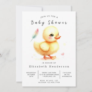 Convites Chá de fraldas de Pato Personalizado Divertido