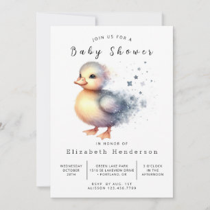 Convites Chá de fraldas de Pato Personalizado Whimsical