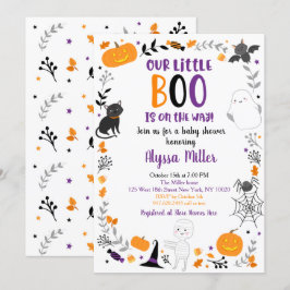 Convites Chá de fraldas de Pequeno Boo do Dia das Bruxas
