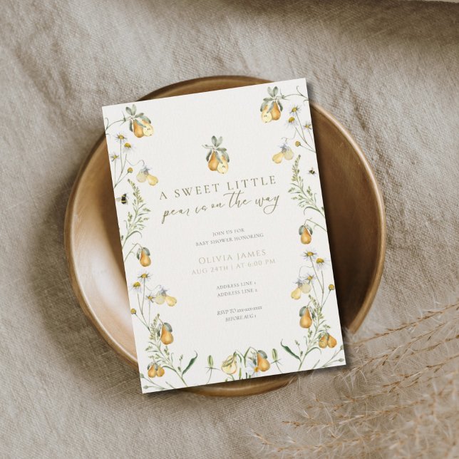 Convites Chá de fraldas de pera (Criador carregado)