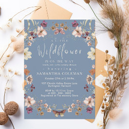 Convites Chá de fraldas de perugueiro de flor selvagem do P