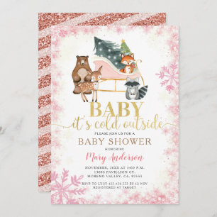 Convites Chá de fraldas de Pinheiros Animais da Floresta de