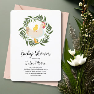 Convites Chá de fraldas de Pintinho de fazenda