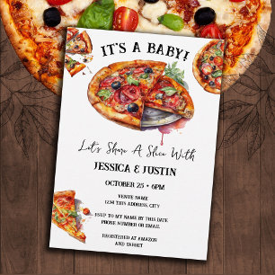 Convites Chá de fraldas de pizza Casal