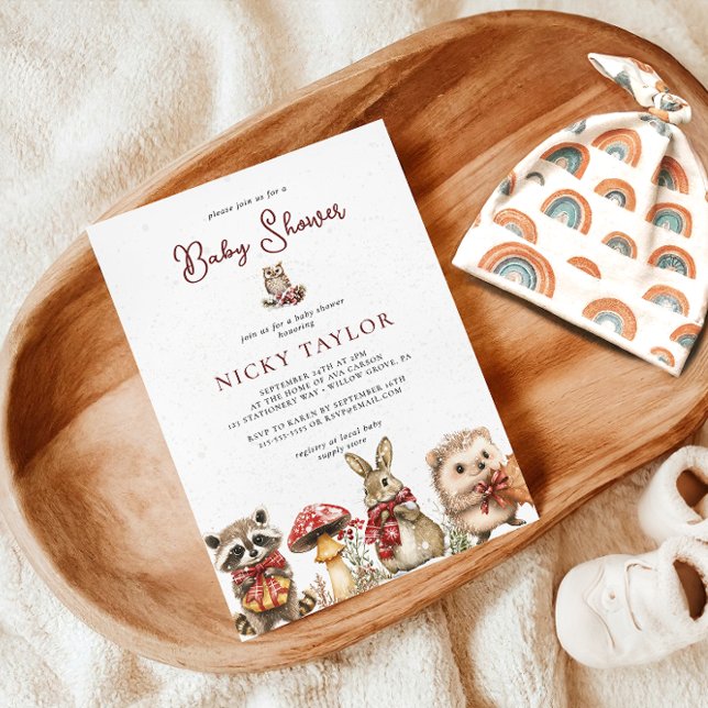 Convites Chá de fraldas de Prados de inverno com Aquarela (Criador carregado)